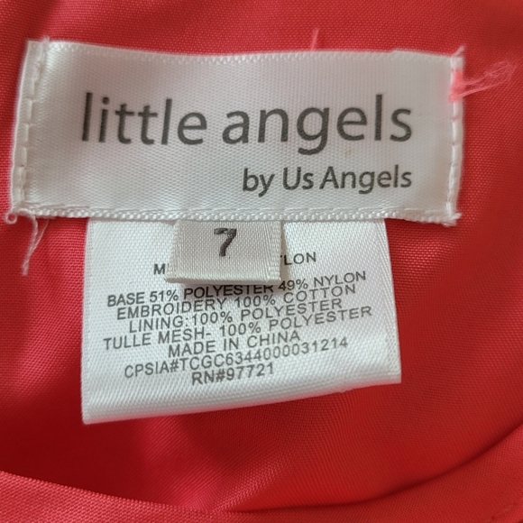 Little Angel's sz 7 orange formal dress - Picture 6 of 7